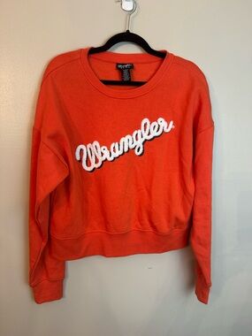 Women’s Wrangler Retro Bright Orange Crewneck Sweatshirt Large